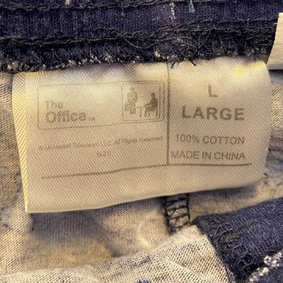 The Office Mens Lounge Pants Large Blue Drawstring Cotton Relaxed Fit Novelty Sl - Picture 6 of 9